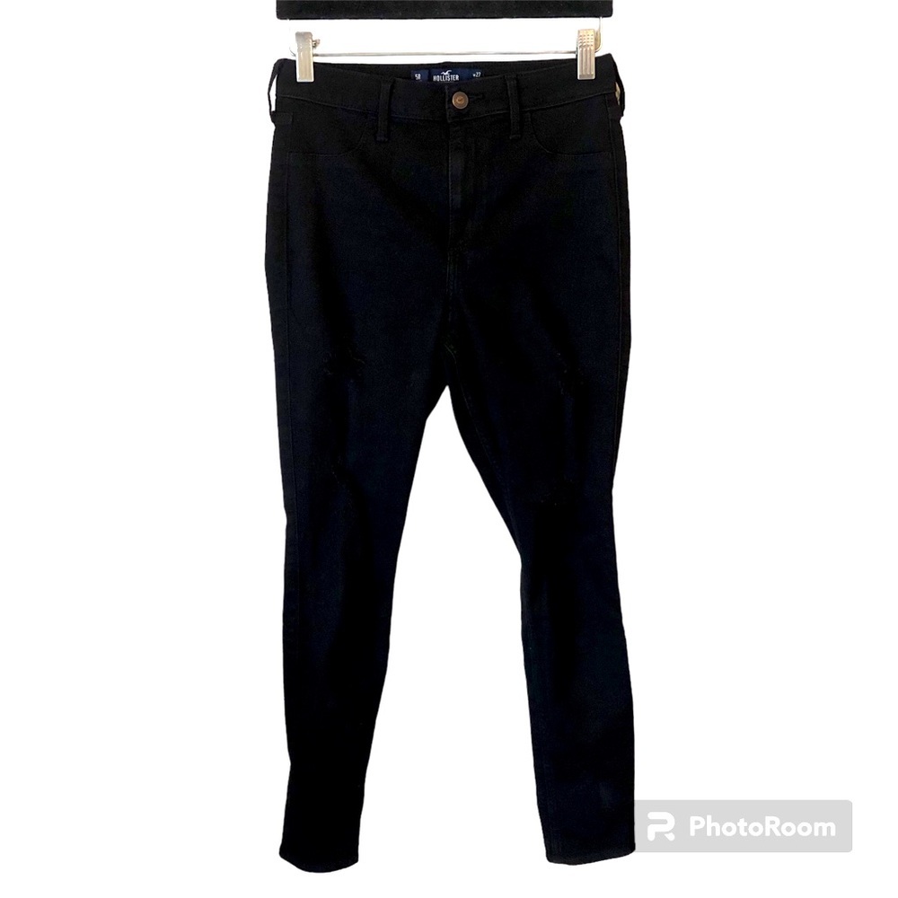 Hollister Women’s 27 Black Distressed Skinny Jeans Grunge Stretch Gorpcore